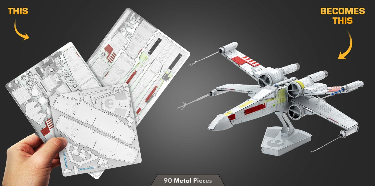 Metal Earth Premium Series ICX132 Star Wars X-Wing Starfighter 90 Piece Metal Model Kit