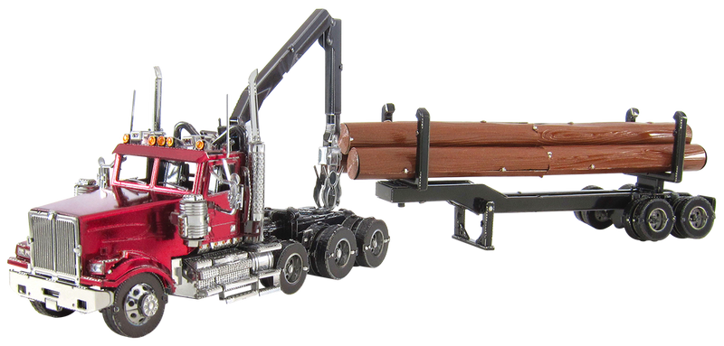 Metal Earth Premium Series ICX136 Western Star 4900 Log Truck and Trailer Metal Model Kit