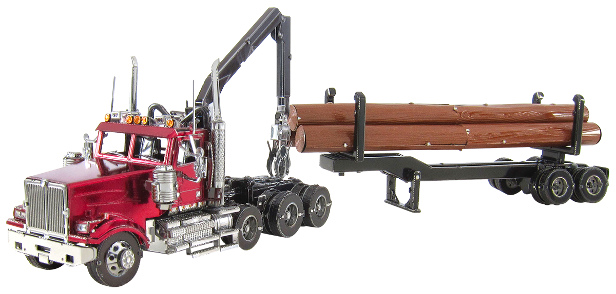Metal Earth Premium Series ICX136 Western Star 4900 Log Truck and Trailer Metal Model Kit