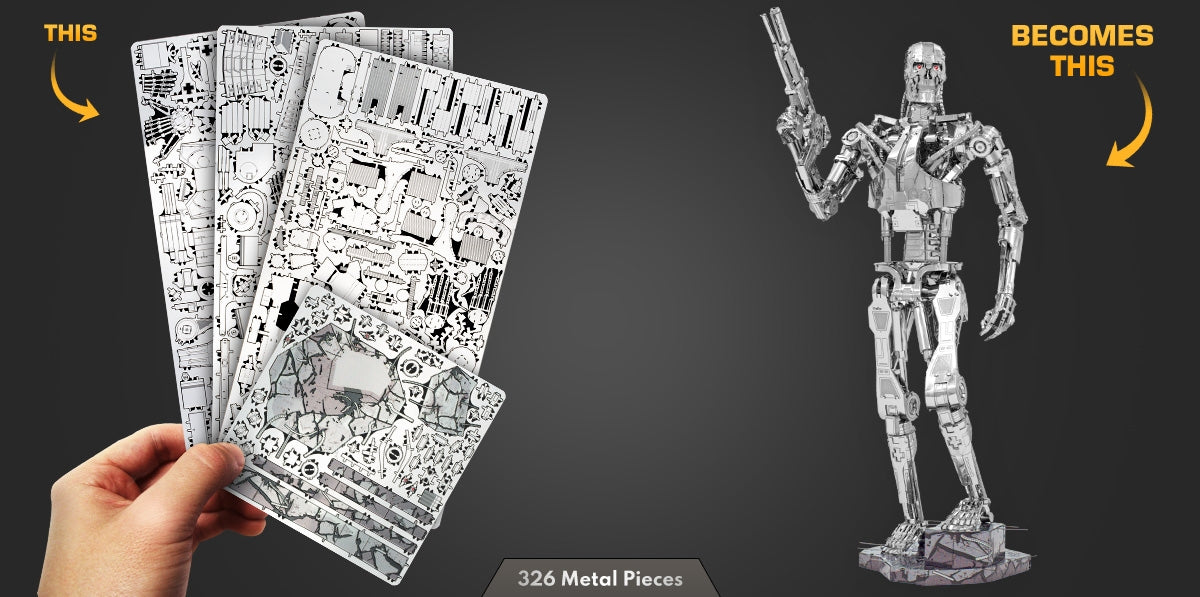 Metal Earth Premium Series ICX141 The Terminator T-800 326 Piece Metal Model Kit