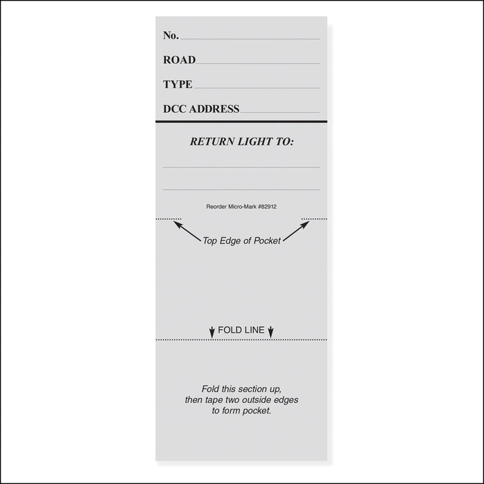 Micro-Mark 82912X2 Loco Cards for Car Routing System Pack of 50