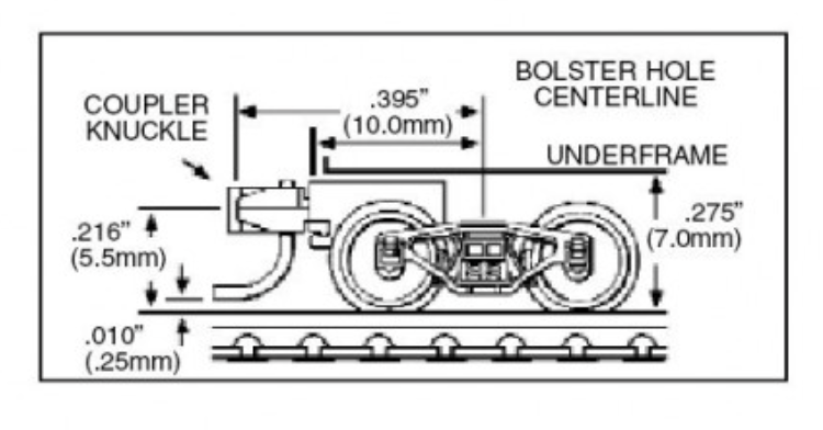 Micro-Trains 1000-10 (003 10 021) Bettendorf Truck with Short Couplers 10 Pair