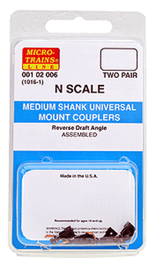Micro-Trains 1016-1 (001 02 006) N Scale Universal Body Mount Medium Shank Couplers