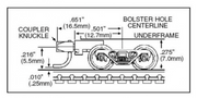 Micro-Trains 1037 (003 02 042) Barber Roller Bearing Truck with Short Couplers 1 Pair
