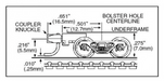 Micro-Trains 1037 (003 02 042) Barber Roller Bearing Truck with Short Couplers 1 Pair