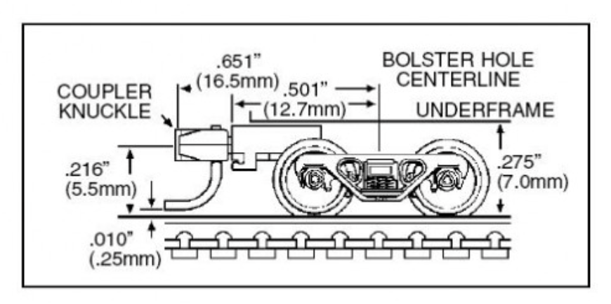 Micro-Trains 1037 (003 02 042) Barber Roller Bearing Truck with Short Couplers 1 Pair