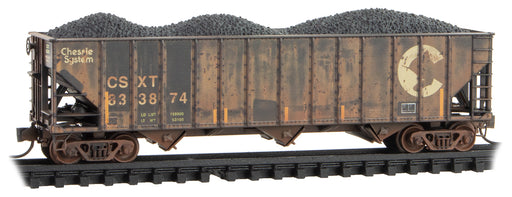 Micro-trains 108 44 440 N Scale 100 Ton 3 Bay Hopper CSX 833874 Weathered