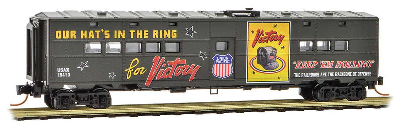Micro-Trains (118 00 130) N Scale 50' Troop Kitchen Car WWII Poster Series Car #3 Victory
