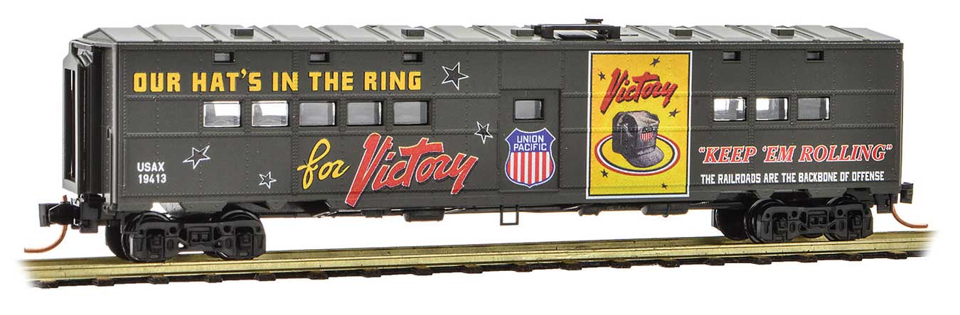 Micro-Trains (118 00 130) N Scale 50' Troop Kitchen Car WWII Poster Series Car #3 Victory