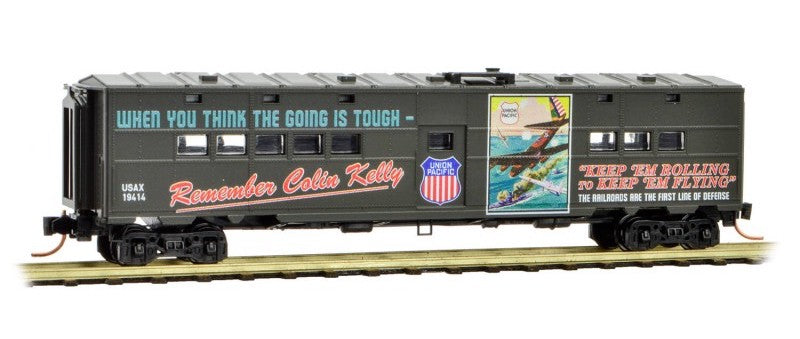 Micro-Trains (118 00 140) N Scale 50' Troop Kitchen Car WWII Poster Series Car #4 Keep Em Flying
