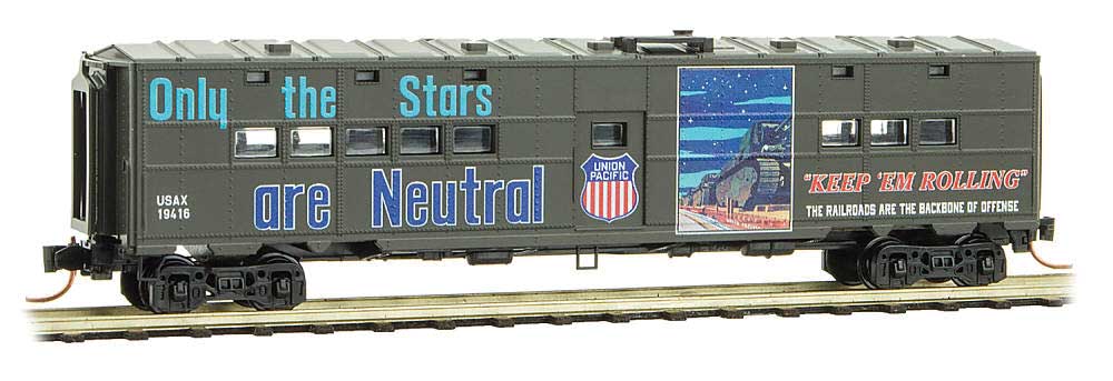 Micro-Trains (118 00 160) N Scale 50' Troop Kitchen Car WWII Poster Series Car #6 Only the Stars