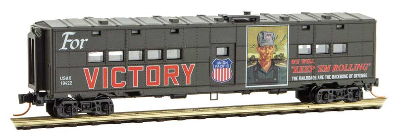 Micro-Trains (118 00 220) N Scale 50' Troop Kitchen Car WWII Poster Series Car #12 Victory