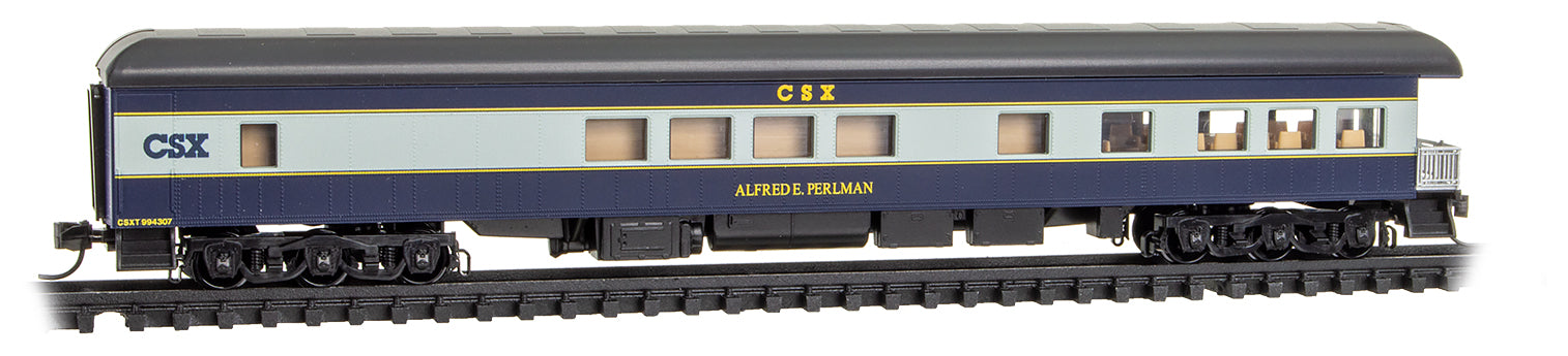 Micro-trains 144 00 850 N Scale  Heavyweight Business Observation Car CSX Alfred E. Perlman