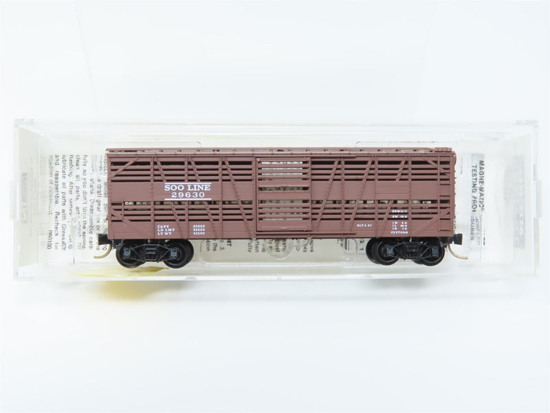 Micro-Trains 35140 N Scale 40' Wood Stock Car SOO Line 29630 - NOS