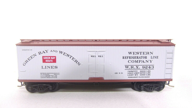 Micro-trains (Kadee) 49310 N Scale 40' Wood Reefer Green Bay Route WRX 9243 - NOS