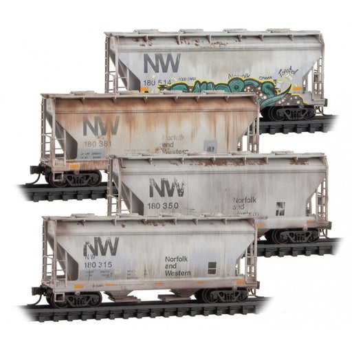 Micro-trains 993 05 013 N Scale ACF 2 Bay Covered Hopper NW 4 Pack Weathered