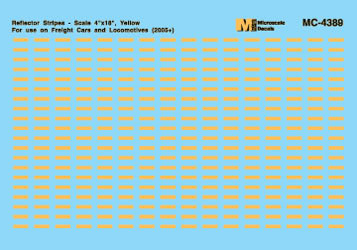 Microscale 4389 HO Scale Mini-Cal Reflective Stripes - Yellow