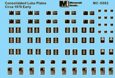 Microscale 5002 HO Scale Early 1970's Consolidated Lube Plates COTS