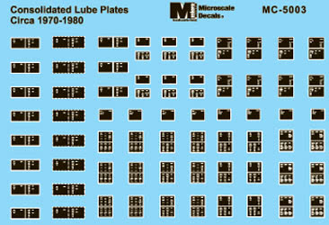 Microscale 5003 HO Scale Early 1970 - 1980 Consolidated Lube Plates