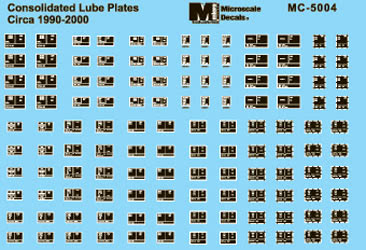 Microscale 5004 HO Scale Early 1990 - 2000 Consolidated Lube Plates