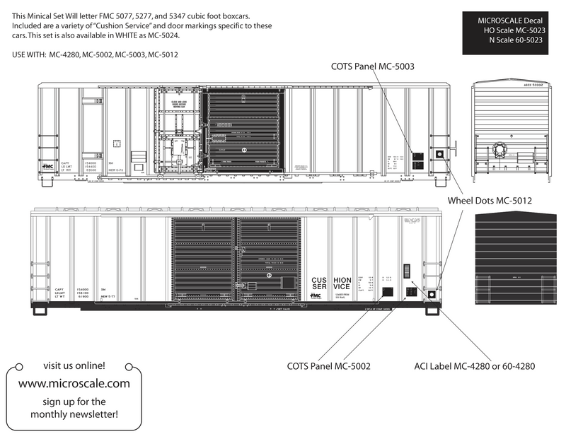 Microscale 5023 HO Scale Black FMC Boxcar Data 