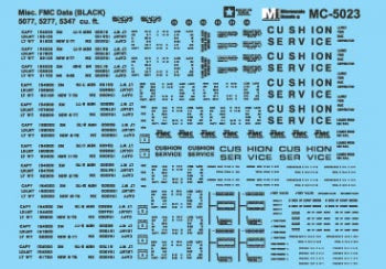 Microscale 5023 HO Scale Black FMC Boxcar Data 