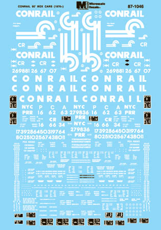 Microscale 87-1046 HO Scale Conrail 50' Boxcar Decals