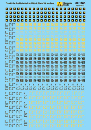 Microscale 87-1163 Freight Car Data with Inspection Dot for 100 Ton Cars