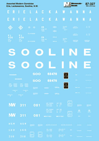 Microscale 87-327 HO Scale Boxcar Decals (EL/Soo/N&W)