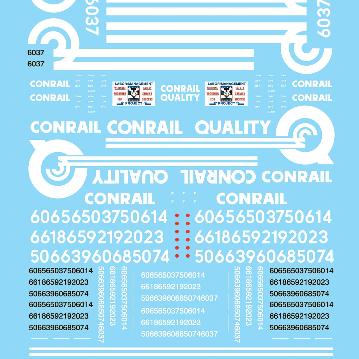 Microscale 87-614 HO Scale Conrail GE Diesel Labor Management Decals ...