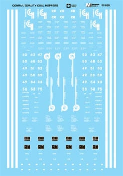 Microscale 87-899 HO Scale Conrail Quality 1992+ Coal Hoppers Decals