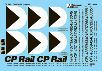 Microscale Decals MC-4339 HO Scale Canadian Pacific Caboose (1969+)