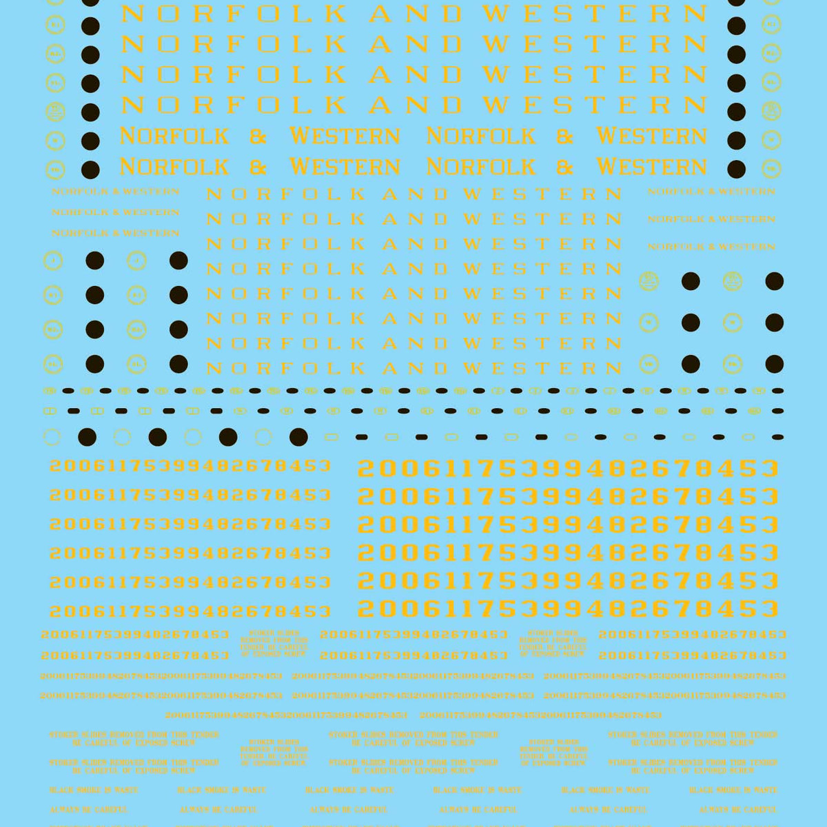 Microscale Decals 87-106 HO Scale Norfolk Western N&W Steam Locomotive ...