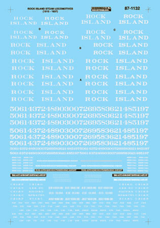 Microscale Decals 87-1132 HO Scale Rock Island RI Steam Locomotives (1915-1937)