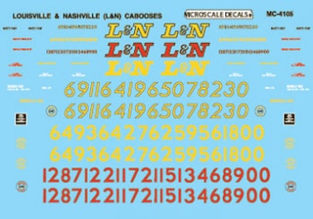 Microscale Decals MC-4105 HO Scale Louisville & Nashville Cabooses (1963-1980)