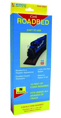 Midwest Products 3021 N Scale Cork Roadbed 15'