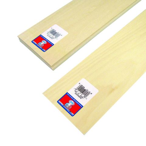 Midwest Products 4401 1/32" x 4" x 24" Basswood Sheet (15 Pack)