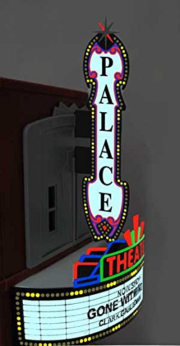 Miller Engineering 59982 HO Scale Small Vertical Theater Marquee Animated Neon Style Sign Kit