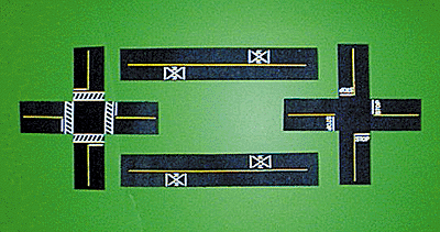 Mini Crossings File Mini Highways 105 N Scale Railroad Crossing & Intersection with Yellow ...