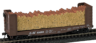 Model Railstuff 1930 HO Scale Pulpwood Loads for Athearn Bulkhead Flatcar