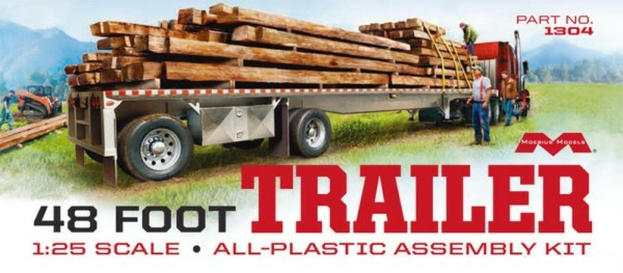 Moebius Models 1304 1/25 48' Flatbed Trailer with Cambered Deck