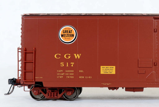 Moloco Trains 13010 HO Scale GA 50' RBL Boxcar Chicago Great Western CGW 517