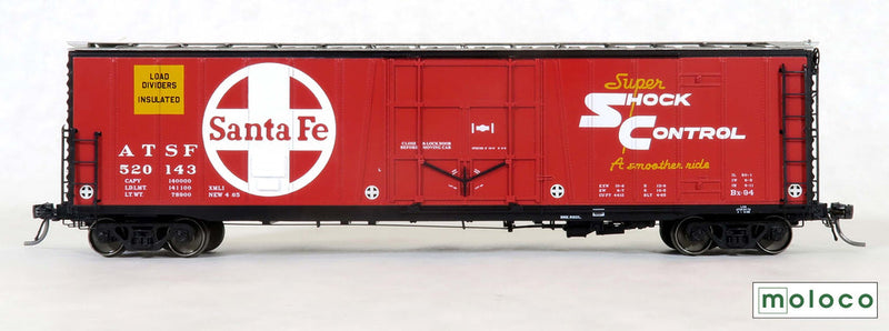 Moloco Trains 21001 HO Scale Topeka Built Bx-94 50' XMLI 10'0" Offset Door Boxcar Santa Fe ATSFMoloco Trains 21001 HO Scale Topeka Built Bx-94 50' XMLI 10'0" Offset Door Boxcar Santa Fe ATSF