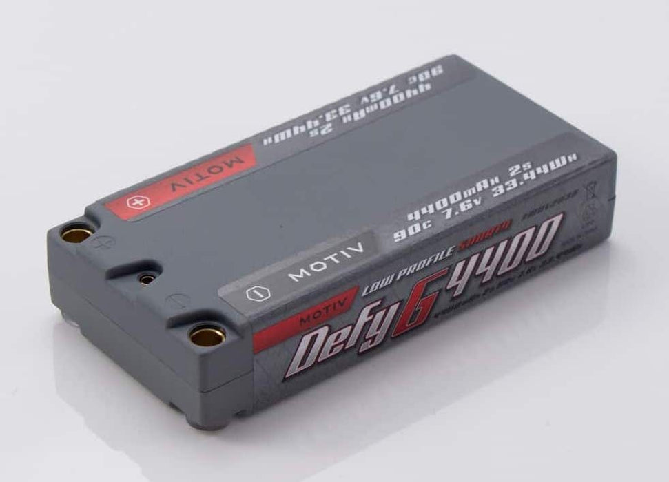 MOTIV 2038 Defy G Grey Graphene 2S 7.6V 4400mAh 90C Low Pro Shorty Hardcase LiPo Battery