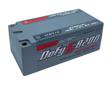 MOTIV 2039 Defy G Grey Graphene 2S 7.6V 8200mAh Fat Shorty Hardcase LiPo Battery