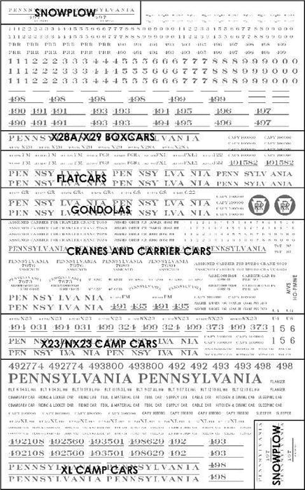 Mount Vernon Shops PMWE HO Scale PRR MOW Black Early Scheme Decals (1937-1960)