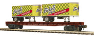 MTH 20-95508 O Scale Premier Pennsylvania PRR Flatcar with Bickels Chips Trailers