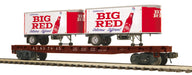 MTH 20-95511 O Scale Premier Santa Fe ATSF Flatcar with Big Red Trailers