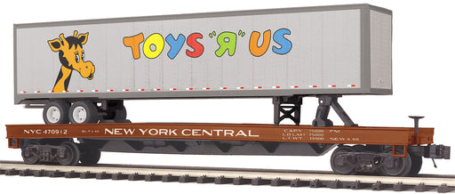 MTH Premier 20-95643 O Scale New York Central NYC Flatcar with Toys R Us Trailer