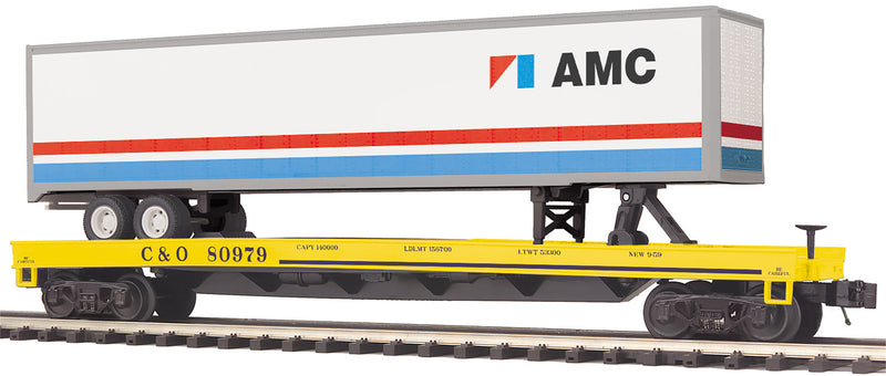 MTH Premier 20-95644 O Scale Chesapeake & Ohio C&O Flatcar with AMC Trailer